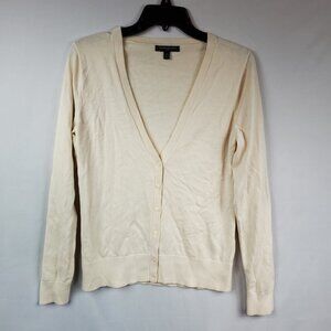 Banana Republic Off White Lng Slv V Neck Button Front Cardigan Womens S…